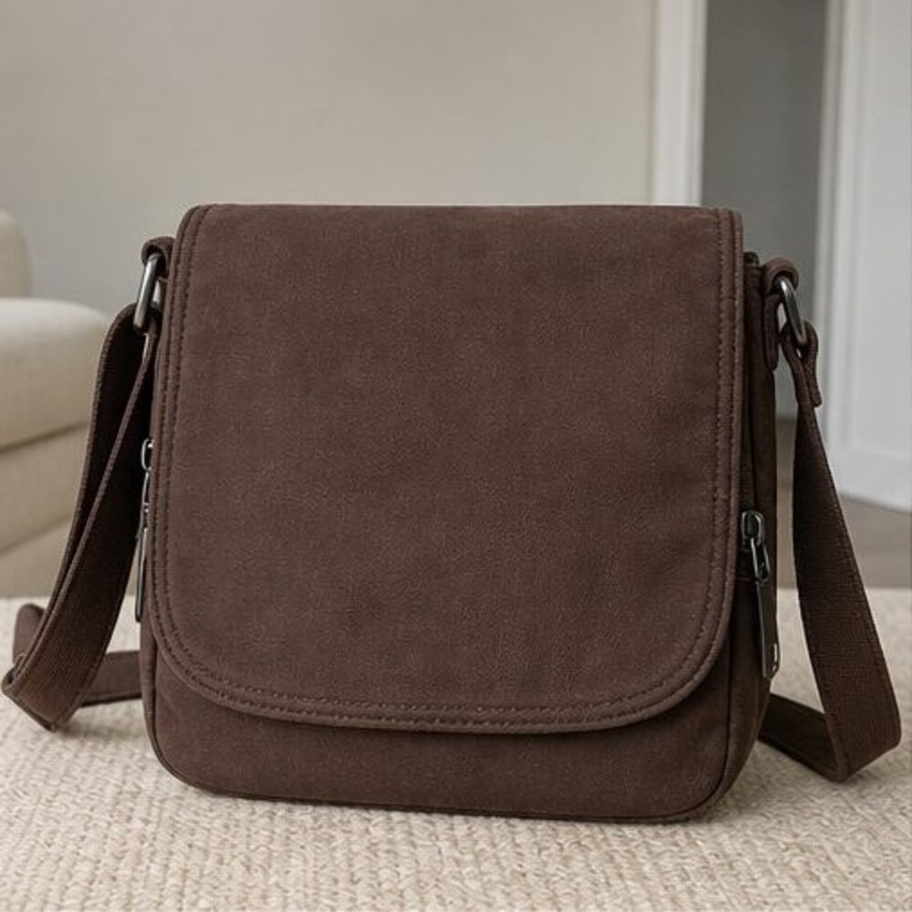 Brown Nylon Crossbody Bag